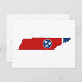 Carte Postale Tennessee Silhouette Map Drapeau d'état en forme (Devant / Derrière)