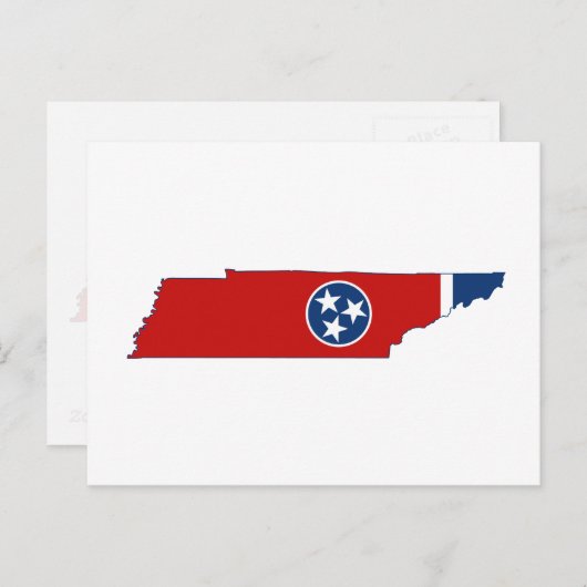 Carte Postale Tennessee Silhouette Map Drapeau d'état en forme (Devant / Derrière)