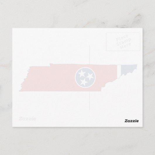 Carte Postale Tennessee Silhouette Map Drapeau d'état en forme (Dos)