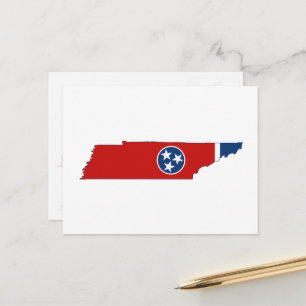Carte Postale Tennessee Silhouette Map Drapeau d'état en forme