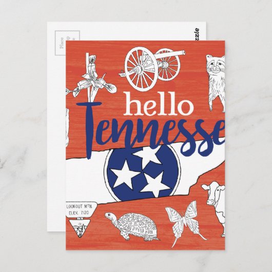 Carte Postale Tennessee State Symbols Volunteer State Images (Devant / Derrière)
