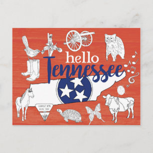 Carte Postale Tennessee Symboles d'État volontaire Images d'État
