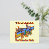 Carte Postale Tennessee The Volunteer State Racoon Flower Bird B (Debout devant)
