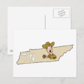Carte Postale Tennessee TN State Map & Nashville Music (Devant / Derrière)
