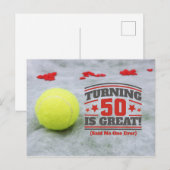 Carte Postale Tennis 50e anniversaire est grand (Devant / Derrière)