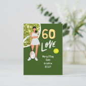Carte Postale Tennis 60e anniversaire pour joueuse (Debout devant)