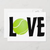 Carte Postale Tennis Ball LOVE (Devant / Derrière)