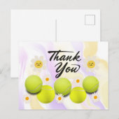 Carte Postale Tennis balle avec la fleur marguerite blanche merc (Devant / Derrière)