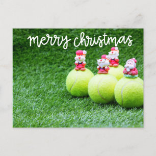 Carte Postale Tennis balle de Noël avec le Père Noël