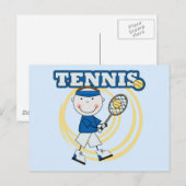 Carte Postale TENNIS - Brunette Boy Tshirts et cadeaux (Devant / Derrière)