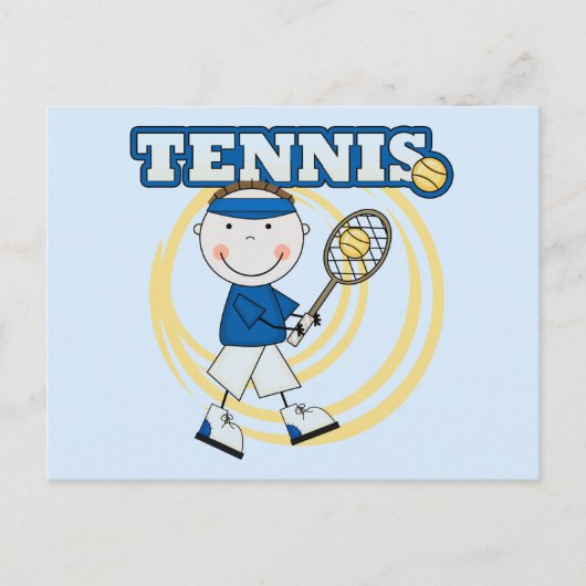 Carte Postale TENNIS - Brunette Boy Tshirts et cadeaux (Devant)