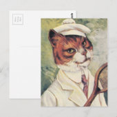 Carte Postale Tennis Cat (Devant / Derrière)