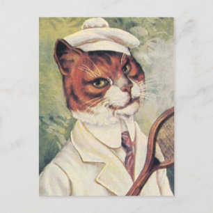 Carte Postale Tennis Cat