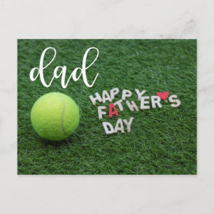 Carte Postale Tennis DAD Bonne Fête des pères avec balle de tenn