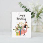 Carte Postale Tennis d'anniversaire pour joueur (Debout devant)