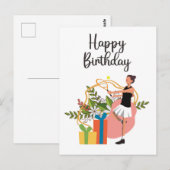 Carte Postale Tennis d'anniversaire pour joueur (Devant / Derrière)