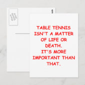 Carte Postale tennis de table (Devant / Derrière)
