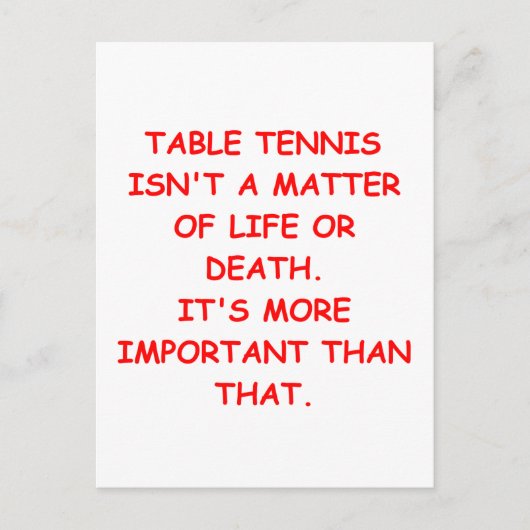 Carte Postale tennis de table (Devant)