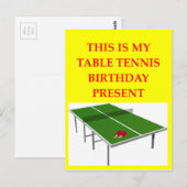 Carte Postale tennis de table (Devant / Derrière)