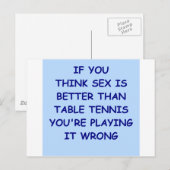 Carte Postale tennis de table (Devant / Derrière)