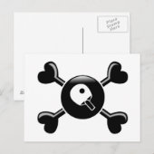 Carte Postale Tennis de table Crossbones (Devant / Derrière)