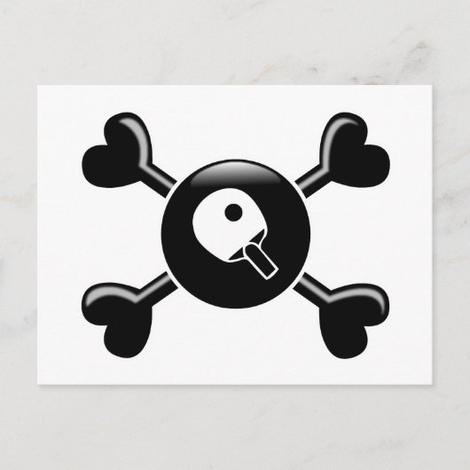 Carte Postale Tennis de table Crossbones (Devant)