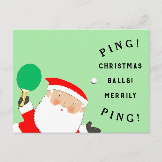 Carte Postale Tennis de table de Noël (Devant)