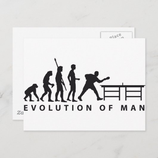 Carte Postale Tennis de table Evolution B (Devant / Derrière)