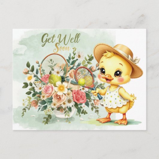 Carte Postale TENNIS Get well soon for Duck Lover (Devant)