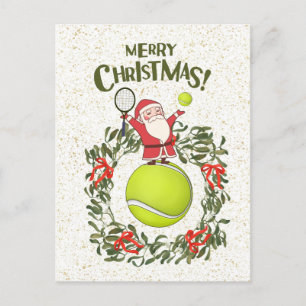 Carte Postale Tennis Joyeux Noël avec le Père Noël