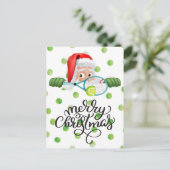 Carte Postale Tennis Joyeux Noël avec le Père Noël (Debout devant)