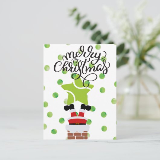 Carte Postale Tennis Joyeux Noël avec le Père Noël (Debout devant)