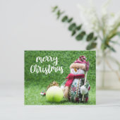 Carte Postale Tennis Joyeux Noël avec Snowman (Debout devant)