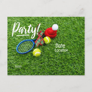 Carte Postale Tennis Noël fête pour le joueur de tennis avec bal