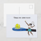 Carte Postale Tennis Player joue au tennis (Devant / Derrière)