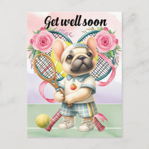 Carte Postale TENNIS Prompt rétablissement pour l'amant de chien
