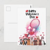 Carte Postale TENNIS Saint Valentin pour jouer avec amour (Devant / Derrière)