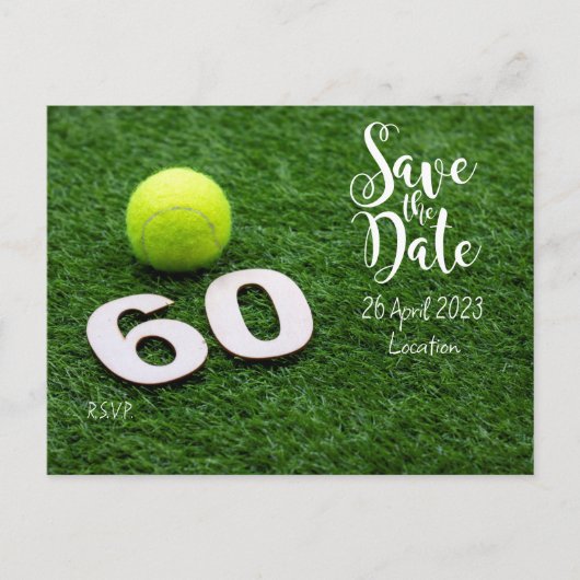 Carte Postale Tennis Sauvegarder la date pour l'invitation à la  (Devant)