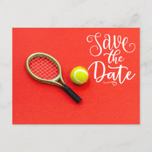 Carte Postale Tennis Sauvez la date pour l'invitation de la fête