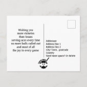 Carte Postale Tennis vert Cheeky 🎾 Ninja Joyeux Anniversaire Po (Dos)