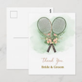 Carte Postale Tennis Wedding Thank You Card (Devant / Derrière)