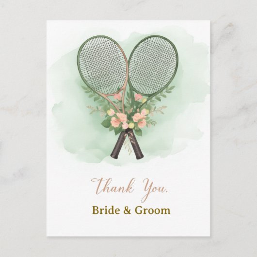 Carte Postale Tennis Wedding Thank You Card (Devant)