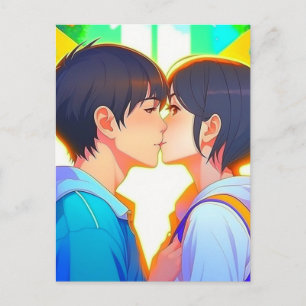 Carte Postale T'ennuie de toi Anime Baiser