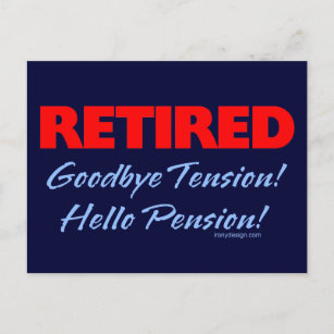 Carte Postale Tension au revoir à la retraite (bleu foncé)