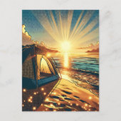 Carte Postale Tente sur une plage Camping Thème vierge (Devant)