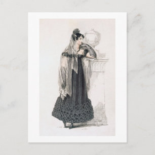 Carte Postale Tenue de deuil, planche de mode d'après Ackermann'