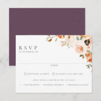 Terme Automne Floral Repas Choix Mariage RSVP