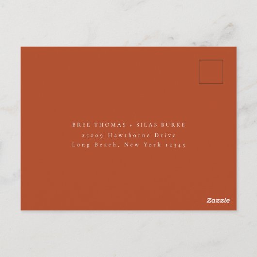 Carte Postale Terme Automne Floral Repas Choix Mariage RSVP (Dos)