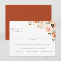 Terme Automne Floral Repas Choix Mariage RSVP