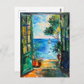 Carte Postale Terrace view of Mediterranean sea (Devant / Derrière)